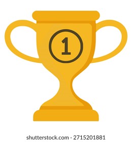 Diseño de Plantilla de Ilustración vectorial de color plano del primer ganador del trofeo del campeonato