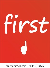 The first word with a hand pointing up
