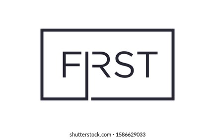 First word logo design vector on white background