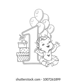 one year old coloring pages