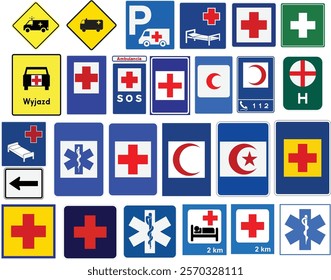 FirstAid, Ambulance and Hospital Road Signs