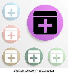 first-aid kit badge color set. Simple glyph, flat vector of web icons for ui and ux, website or mobile application