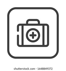 First-aid kit black line icon. Public navigation. Pictogram for web page, mobile app, promo. UI UX GUI design element. Editable stroke.