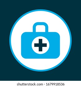 Symbol für den Verbandskasten mit dem Verbandskasten. Qualitativ hochwertiges Einzelfallelement im trendigen Stil.