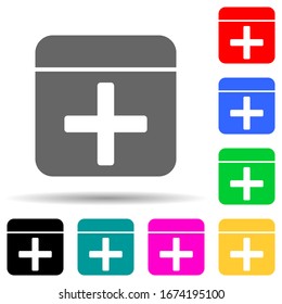 icono de estilo multicolor del kit de primeros auxilios. Línea delgada simple, contorno vectorial de iconos web para ui y ux, sitio web o aplicación móvil