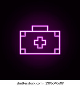 first-aid kit neon icon. Elements of hockey set. Simple icon for websites, web design, mobile app, info graphics