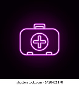 first-aid kit neon icon. Elements of camping set. Simple icon for websites, web design, mobile app, info graphics