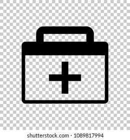 first-aid kit, simple icon. On transparent background.