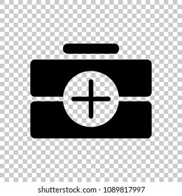 first-aid kit, simple icon. On transparent background.