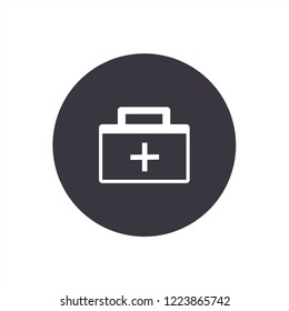 first-aid kit, simple icon. White flat icon , vector, illustration