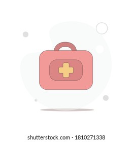 first-aid kit vector flat illustration on white