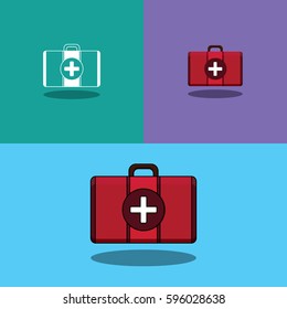 First-aid kits. Icons of first-aid kits.

