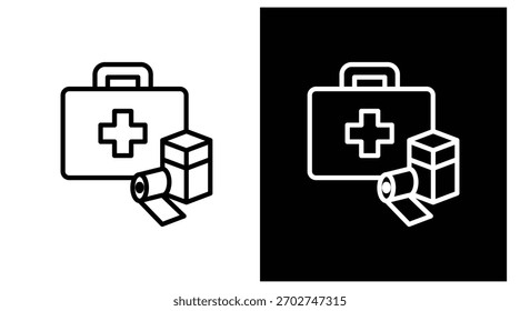 firstaid Two-tone version in black and white background