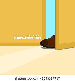 First-Foot Day to celebrate on January 1st. Brown shoes look like someone who is about to enter the house