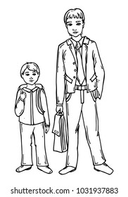first-grader and high school student