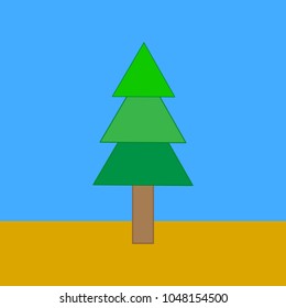 Fir-tree in the autumn background