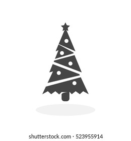 Fir-tree icon isolated on white background. Fir-tree vector logo. Flat design style. Modern vector pictogram for web graphics - stock vector