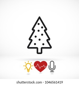 fir-tree . line vector icon