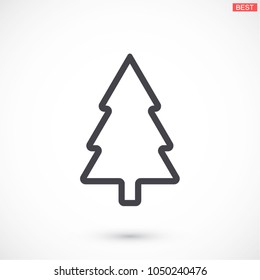fir-tree . line vector icon