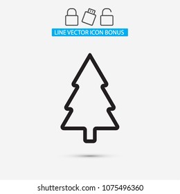 fir-tree . line vector icon