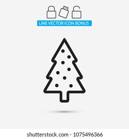 fir-tree . line vector icon