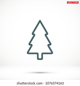 fir-tree . line vector icon