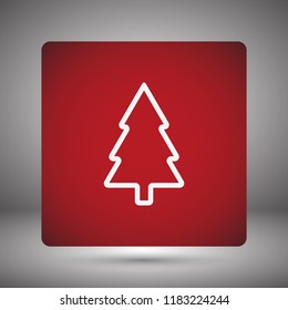 fir-tree . line vector icon