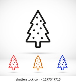 fir-tree . line vector icon