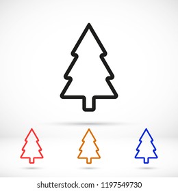 fir-tree . line vector icon