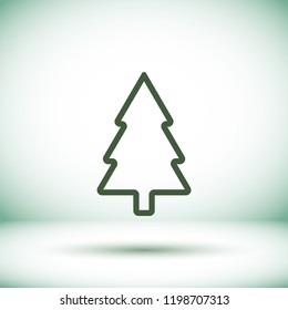 fir-tree . line vector icon