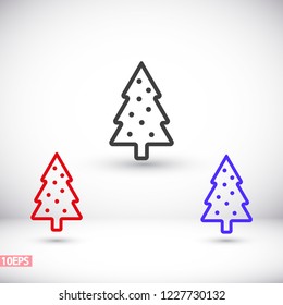 fir-tree . line vector icon