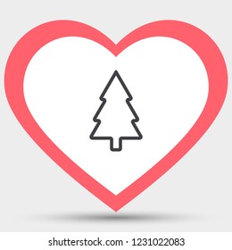 fir-tree . line vector icon