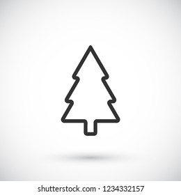 fir-tree . line vector icon