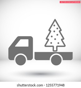 fir-tree . line vector icon