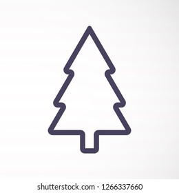 fir-tree . line vector icon