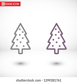 fir-tree . line vector icon