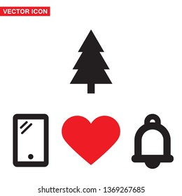fir-tree . line vector icon