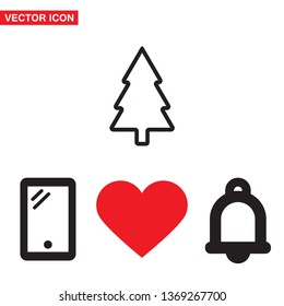 fir-tree . line vector icon