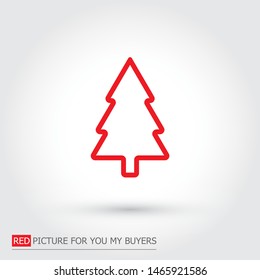 fir-tree . line vector icon . 