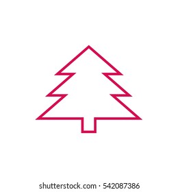 fir-tree . line vector icon