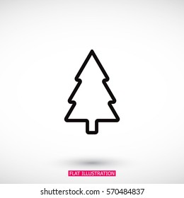 fir-tree . line vector icon