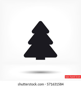 fir-tree . line vector icon