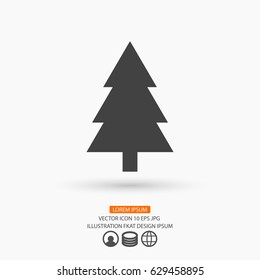 fir-tree . line vector icon