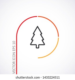 fir-tree . line vector icon . Lorem Ipsum Illustration design