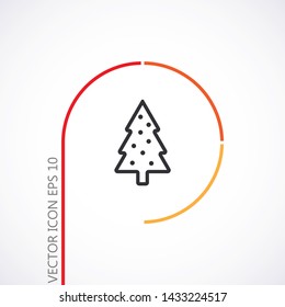 fir-tree . line vector icon . Lorem Ipsum Illustration design