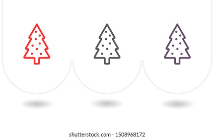 fir-tree . line vector icon . Lorem Ipsum Illustration design