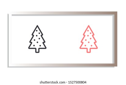 fir-tree . line vector icon . Lorem Ipsum Illustration design