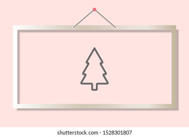 fir-tree . line vector icon . Lorem Ipsum Illustration design