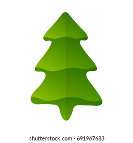 Fir-tree . Line vector icon.Christmas tree design element.