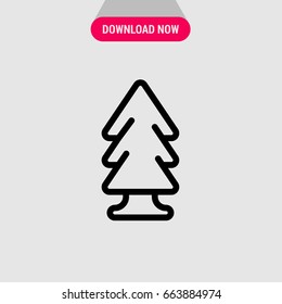 Firtree vector icon, Evergreen tree silhouettesymbol. Simple, modern flat vector illustration for mobile app, website or desktop app 